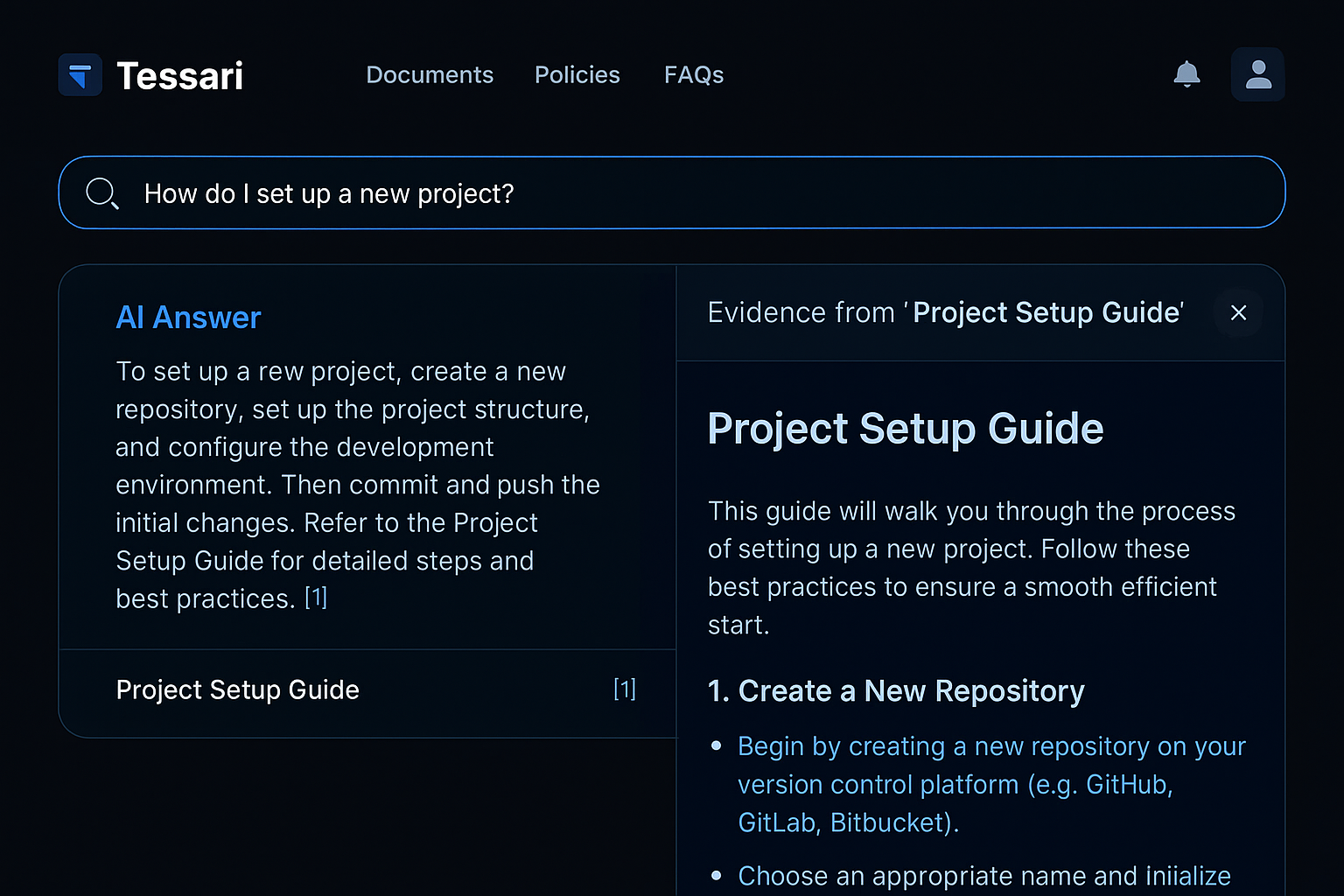 Conceptual mock: source preview drawer showing original document (WIP)